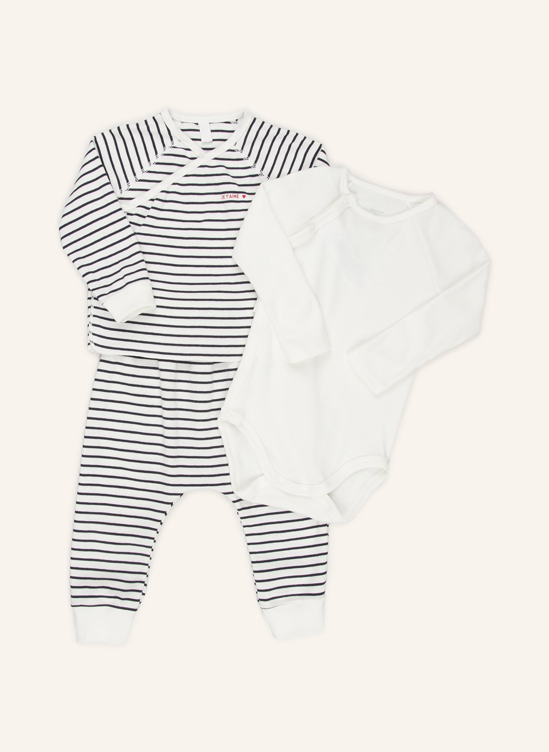 Petit Bateau Set Lallo: Shirt, Leggings Und Body weiss von PETIT BATEAU