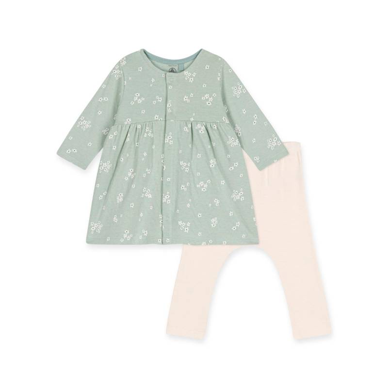 Set: Kleid Und Leggings Unisex Grün Bedruckt 6 mesi von PETIT BATEAU