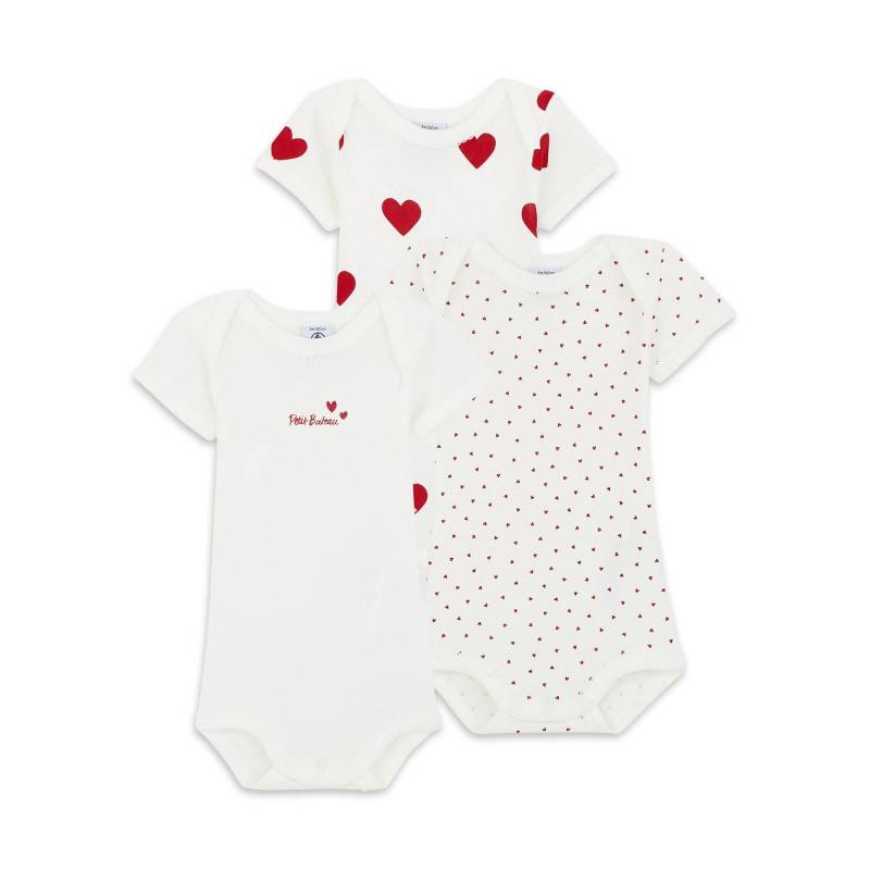 Triopack, Bodys, Kurzarm Unisex Rot 12 mese von PETIT BATEAU