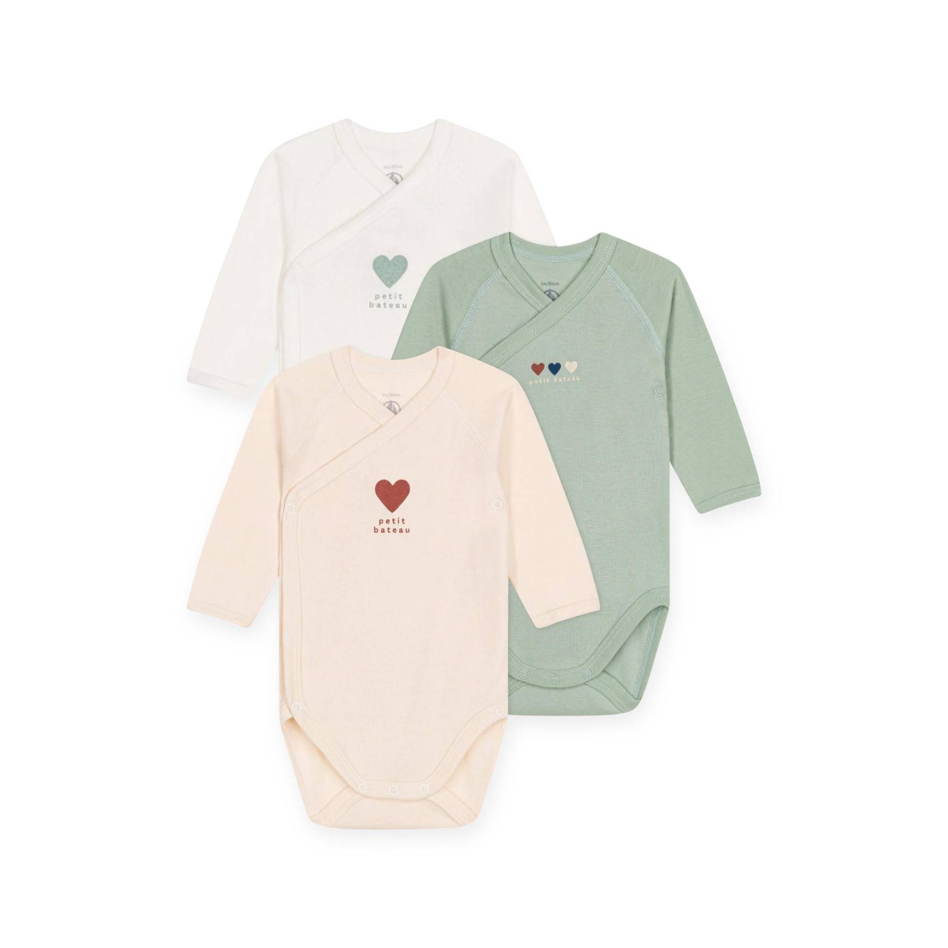 Triopack, Bodys, Langarm Unisex Multicolor 1 mese von PETIT BATEAU