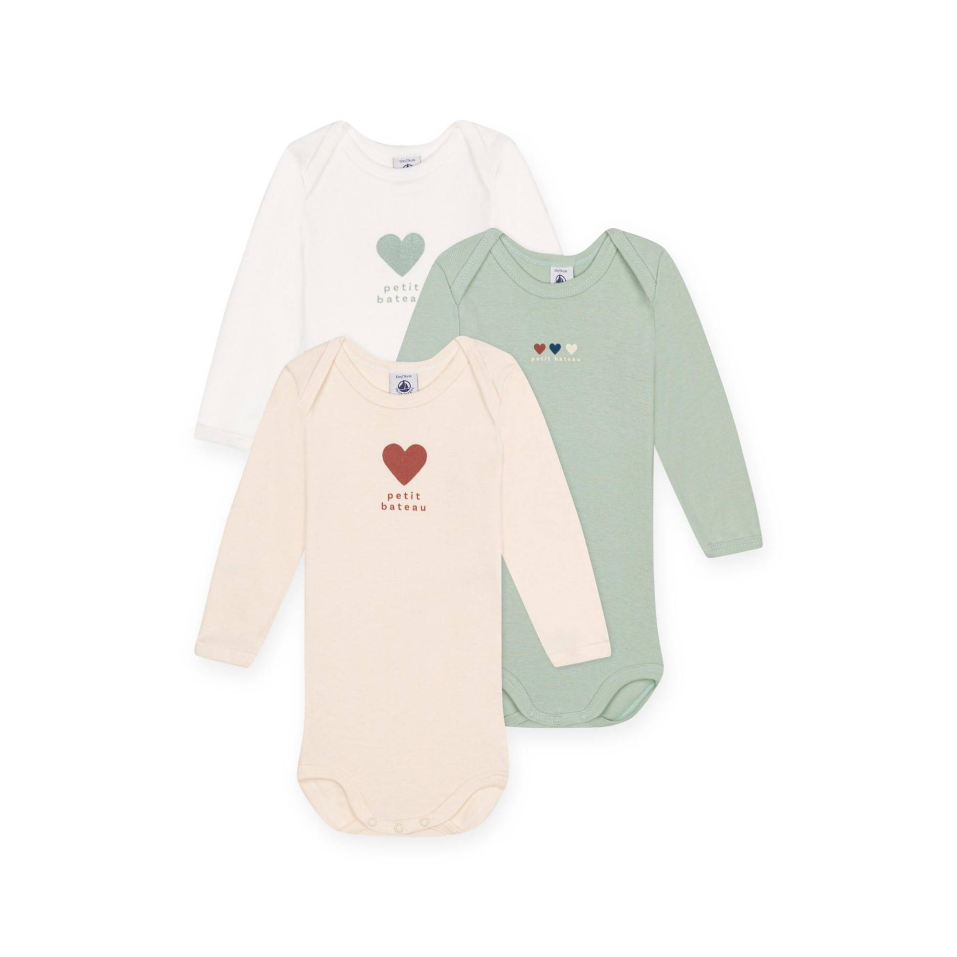 Triopack, Bodys, Langarm Unisex Multicolor 12 mese von PETIT BATEAU