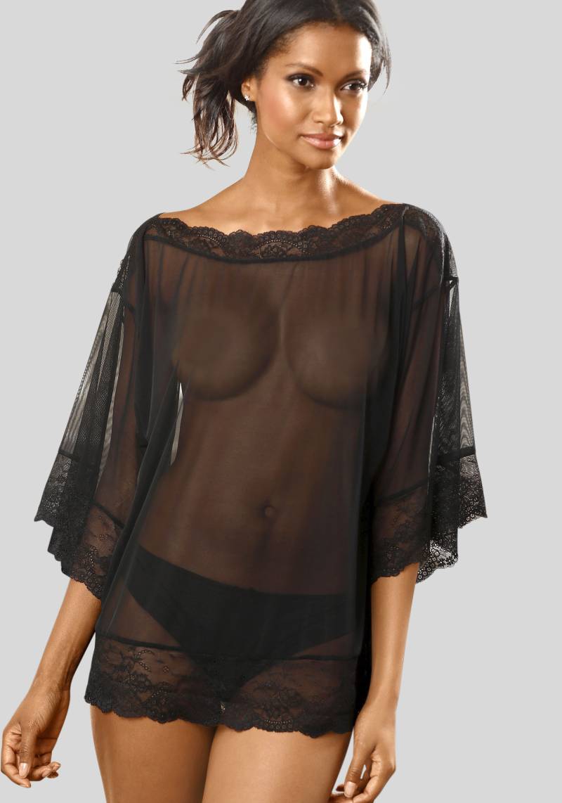 petite fleur goldfarben Netzshirt, leicht transparent aus feinem Netzmaterial, sexy Dessous, Reizwäsche von Petite fleur gold