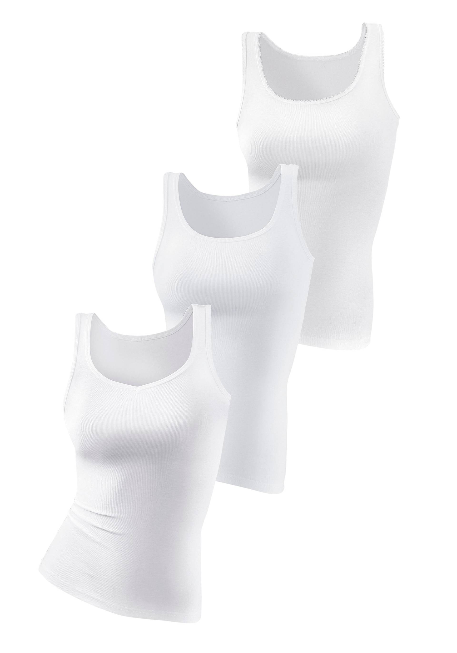 petite fleur Achselhemd, (3er-Pack), aus reiner Baumwolle, Tanktop, Unterziehshirt von PETITE FLEUR