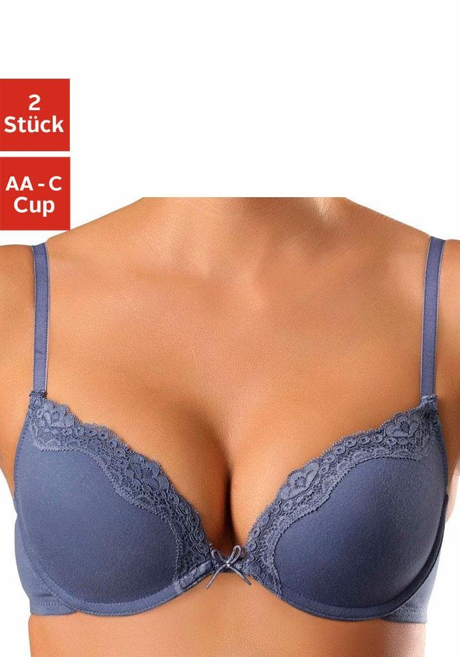 petite fleur Push-up-BH, mit Bügel und feinem Spitzenband von PETITE FLEUR