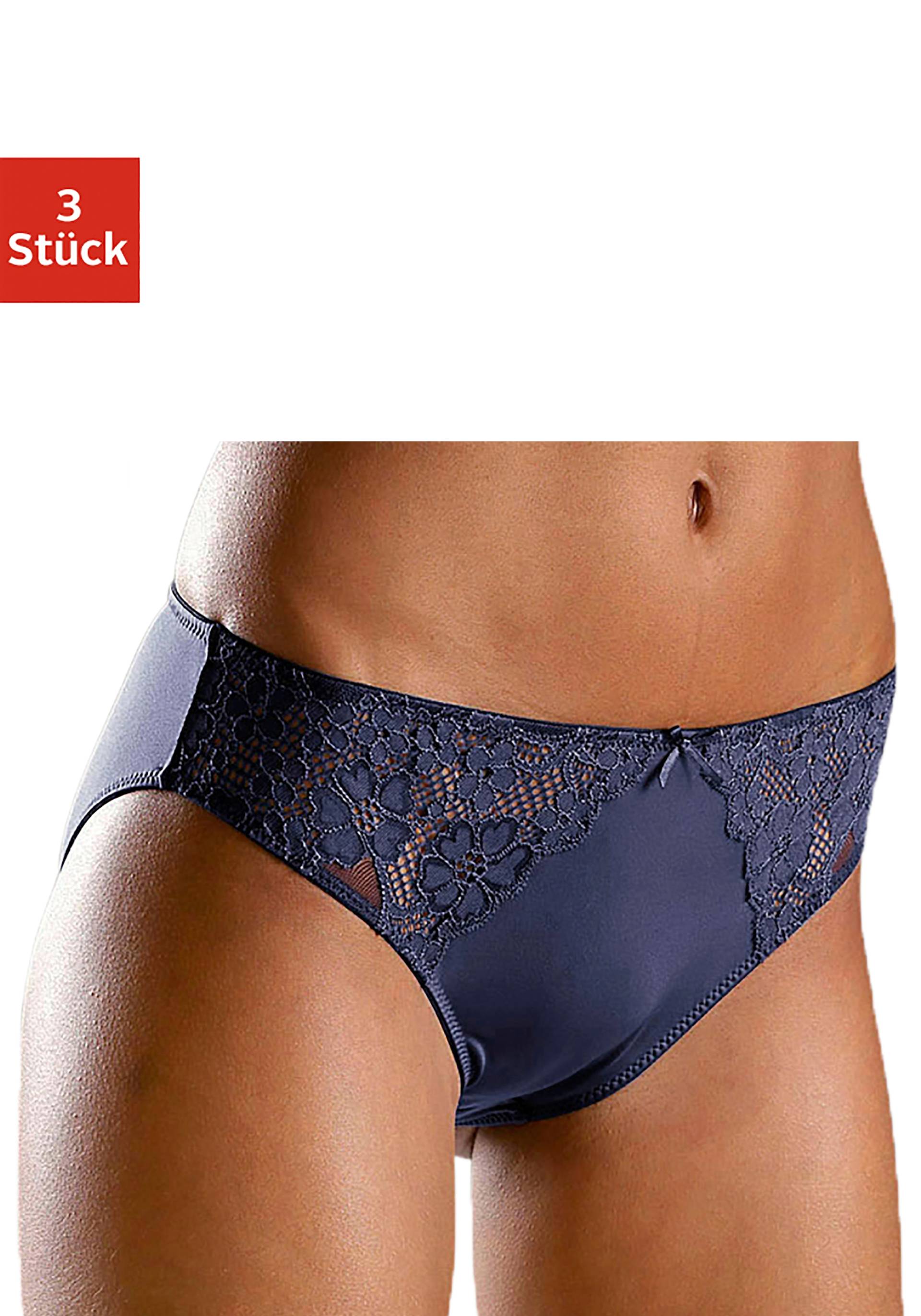 petite fleur Slip, (3 St.), mit leicht transparenter Jacquardspitze an den Seiten petite fleur Slip, (3 St.), mit leicht transparenter Jacquardspitze an den Seiten von PETITE FLEUR