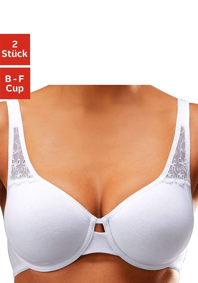 petite fleur T-Shirt-BH, aus weicher Baumwolle mit Spitzeneinsätzen petite fleur T-Shirt-BH, aus weicher Baumwolle mit Spitzeneinsätzen von PETITE FLEUR