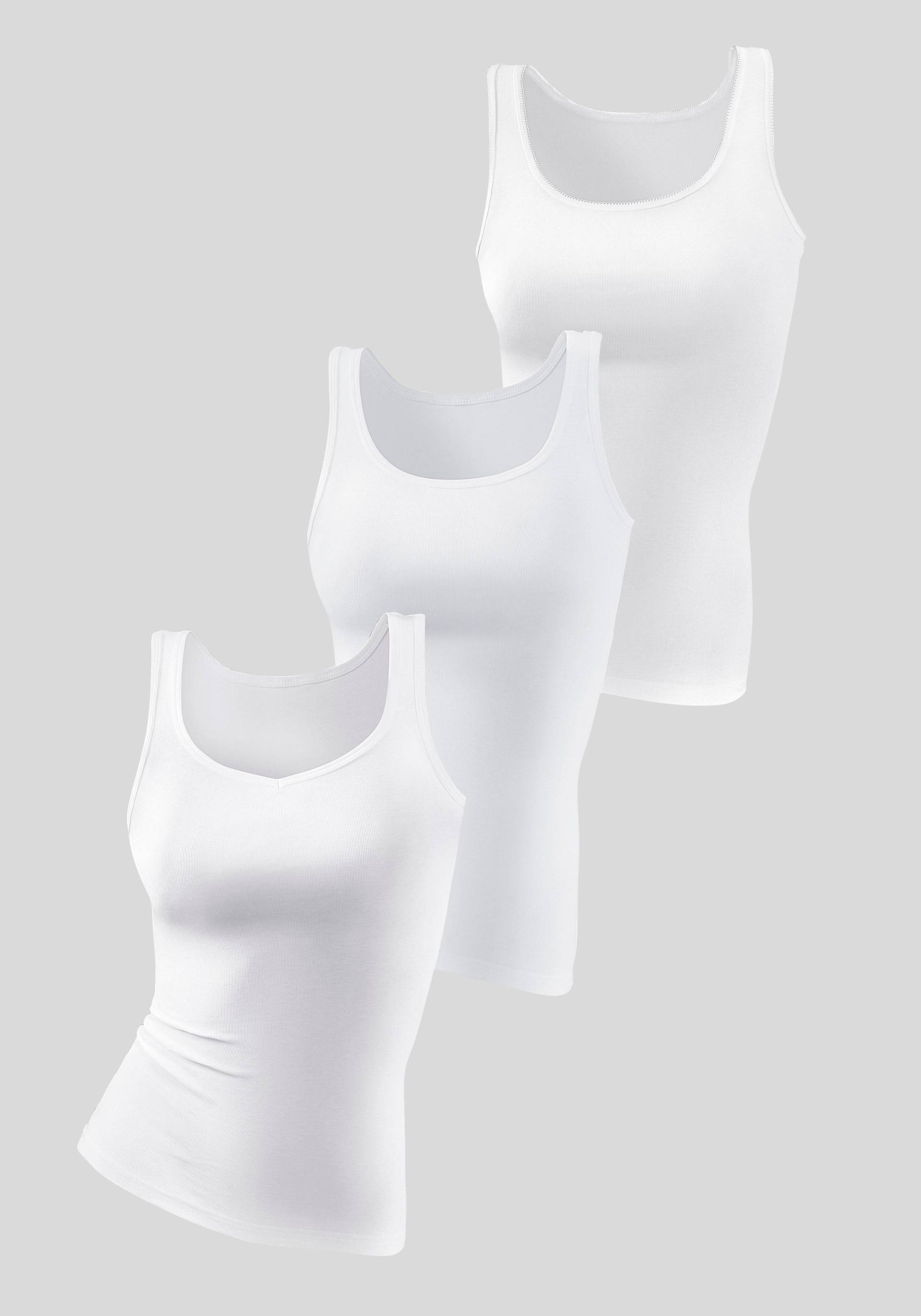 petite fleur Achselhemd, (3er-Pack), aus reiner Baumwolle, Tanktop, Unterziehshirt von PETITE FLEUR