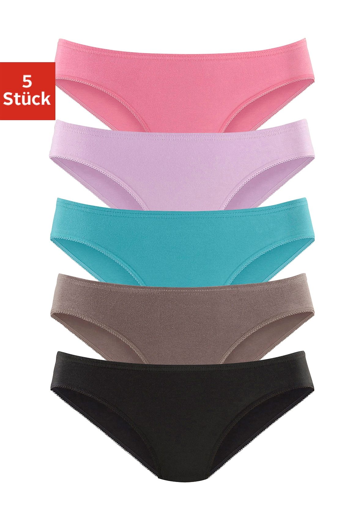 petite fleur Bikinislip, (5er-Pack), aus elastischer Baumwoll-Qualität von PETITE FLEUR