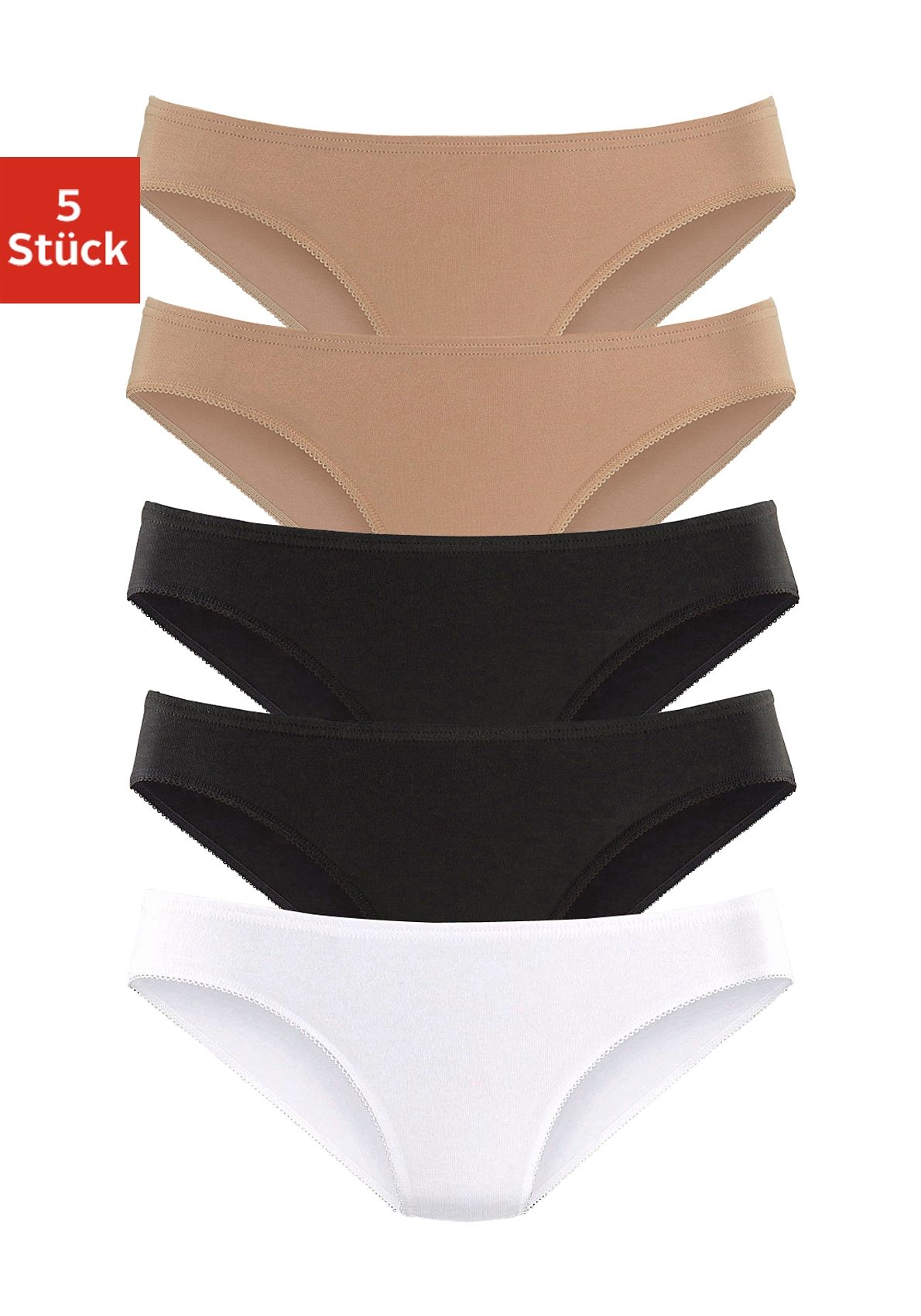 petite fleur Bikinislip, (5er-Pack), aus elastischer Baumwoll-Qualität von PETITE FLEUR