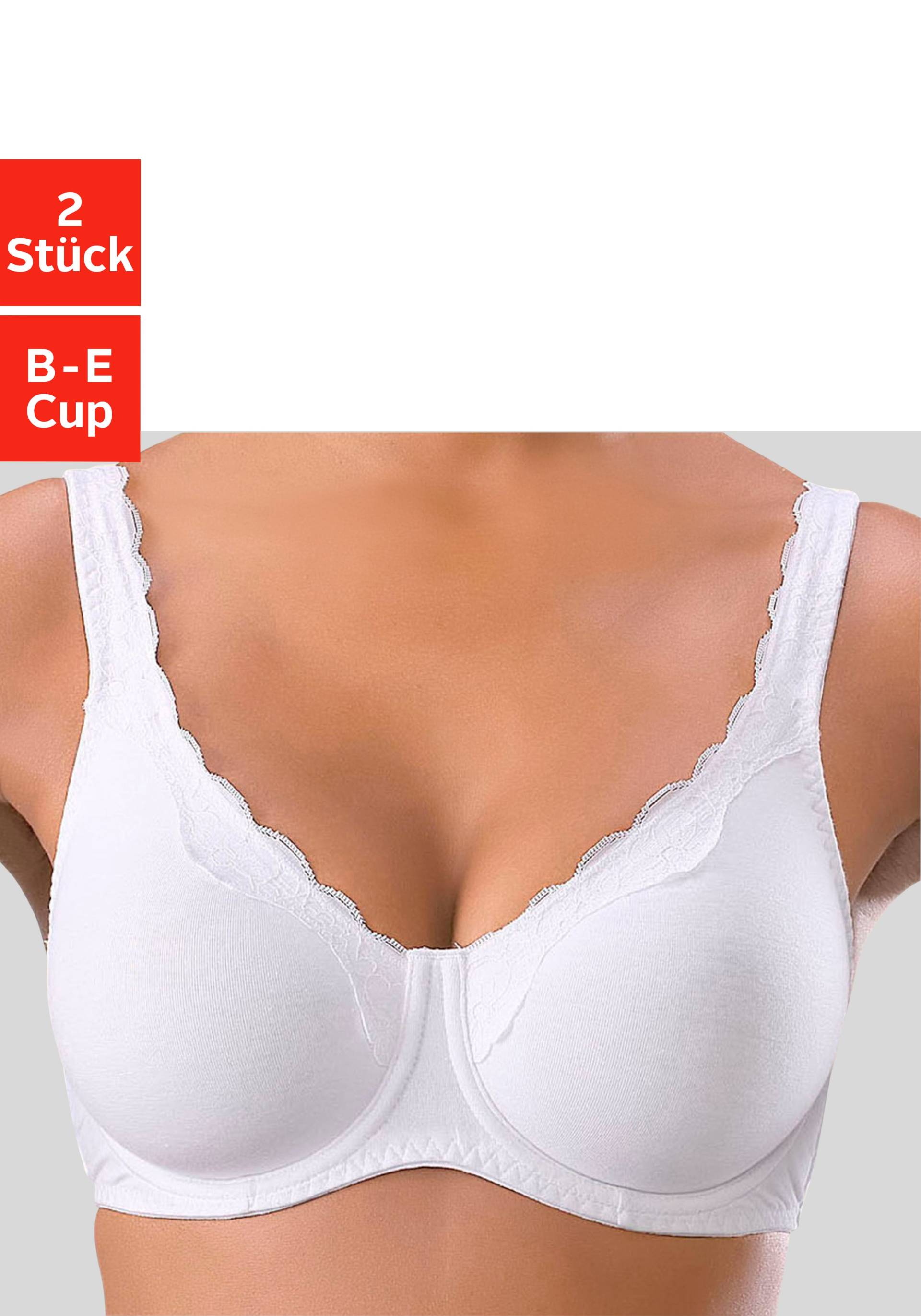 petite fleur Bügel-BH, aus Baumwolle mit Spitzenkante und breiteren Trägern petite fleur Bügel-BH, aus Baumwolle mit Spitzenkante und breiteren Trägern von PETITE FLEUR