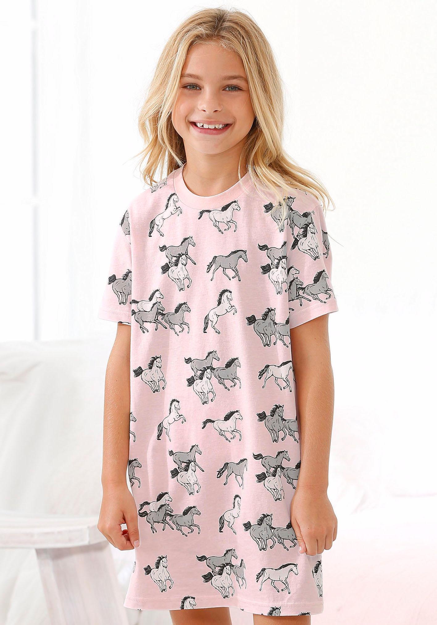 petite fleur Nachthemd, mit Allover Pferde-Druck petite fleur Nachthemd, mit Allover Pferde-Druck von PETITE FLEUR