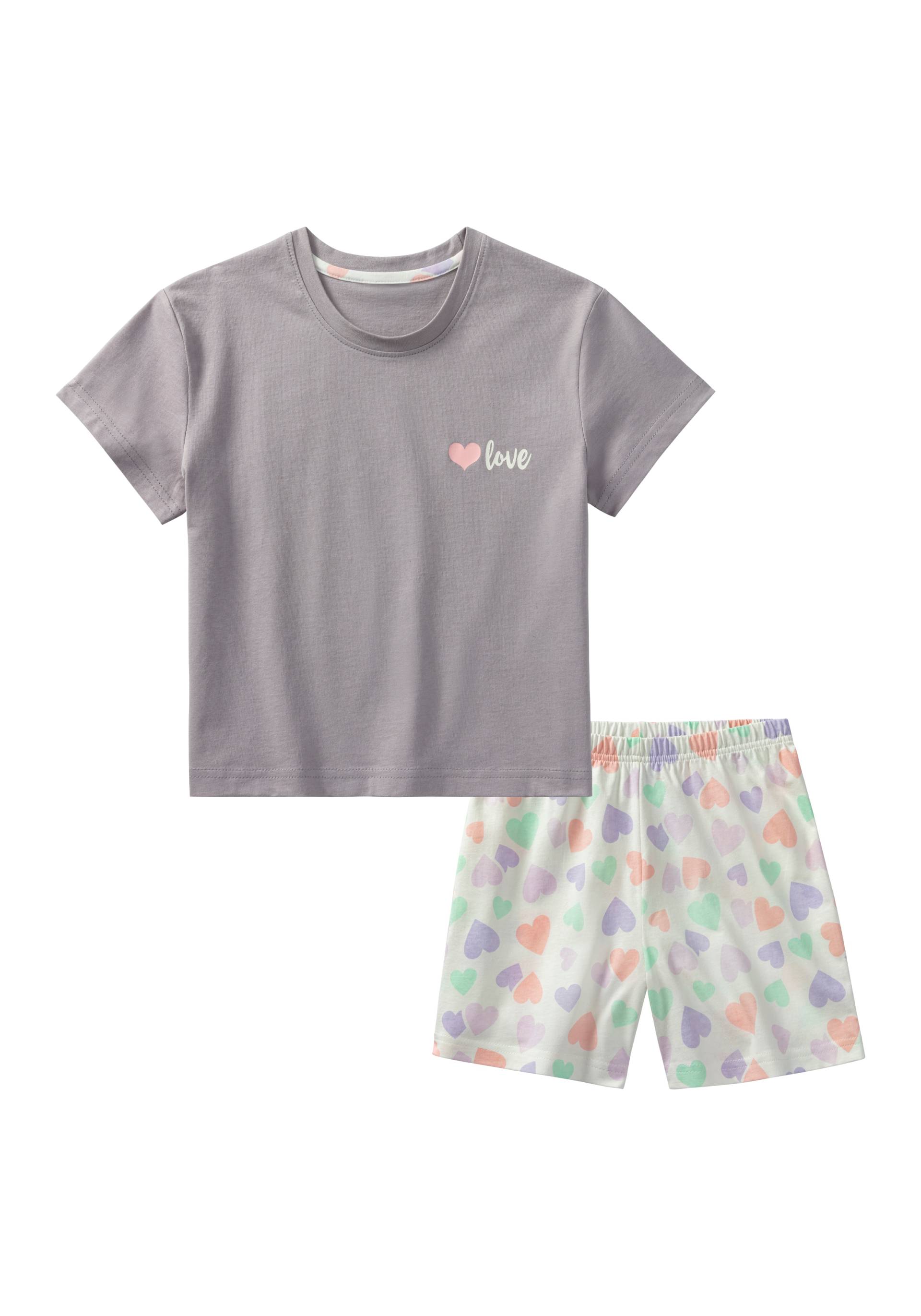 petite fleur Pyjama, (2 tlg., 1 Stück), Schlafanzug mit Hose im Herzchen Allover Print von PETITE FLEUR