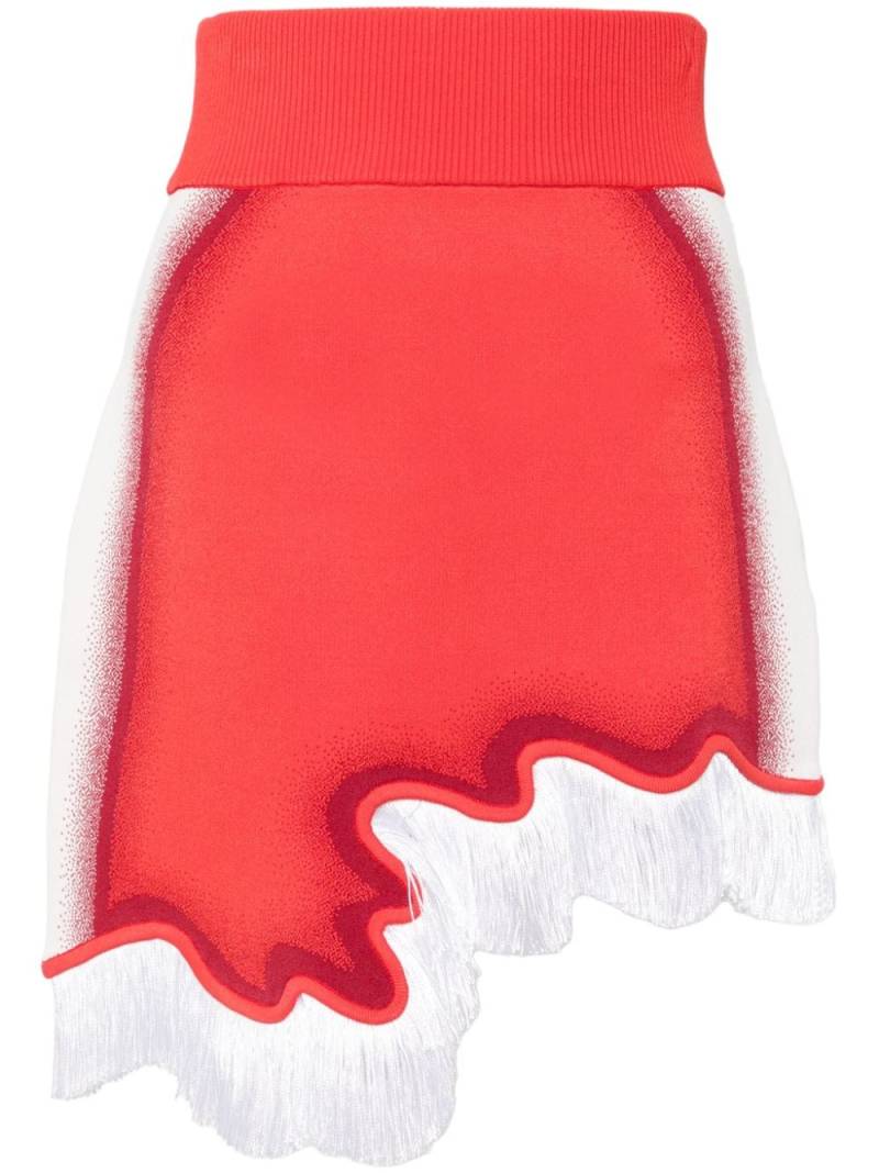 PH5 Audrey wavy-border fringed mini skirt - Red von PH5