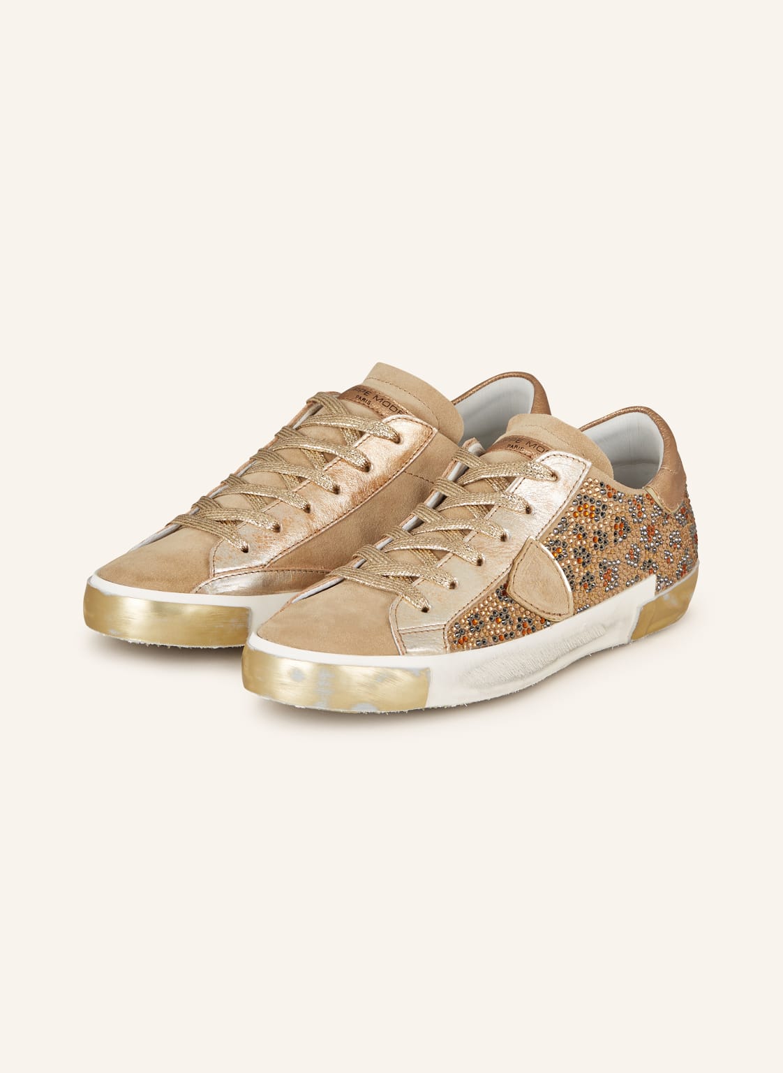 Philippe Model Sneaker Prsx Mit Schmucksteinen gold von PHILIPPE MODEL