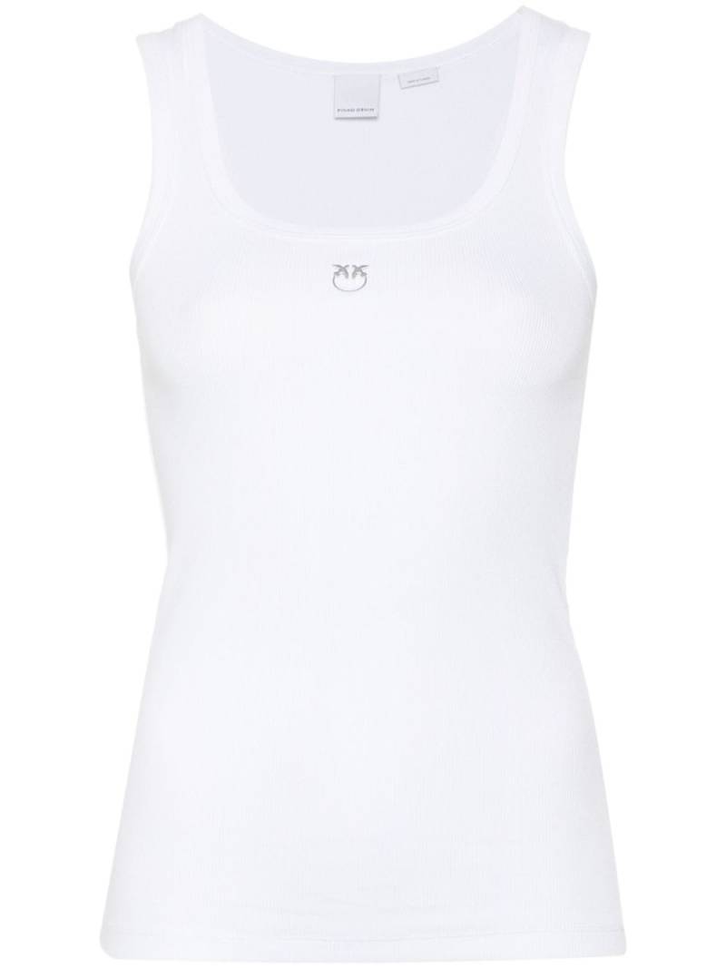 PINKO Calcolatore logo-print tank top - White von PINKO