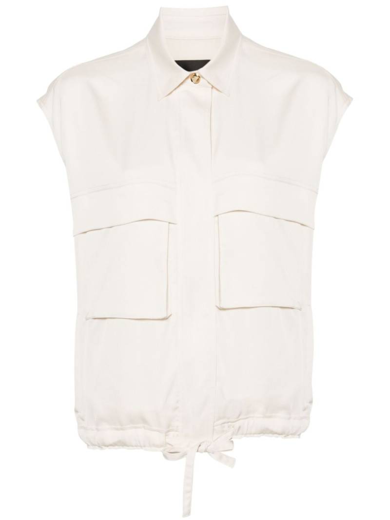 PINKO Eros zip-up satin gilet - Neutrals von PINKO