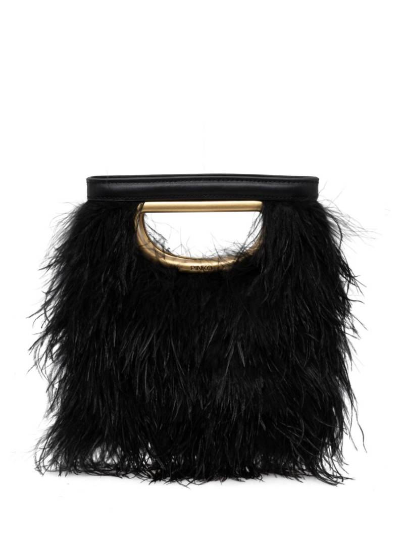 PINKO Feather tote bag - Black von PINKO