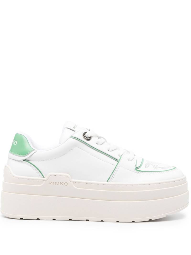 PINKO Greta two-tone platform sneakers - White von PINKO