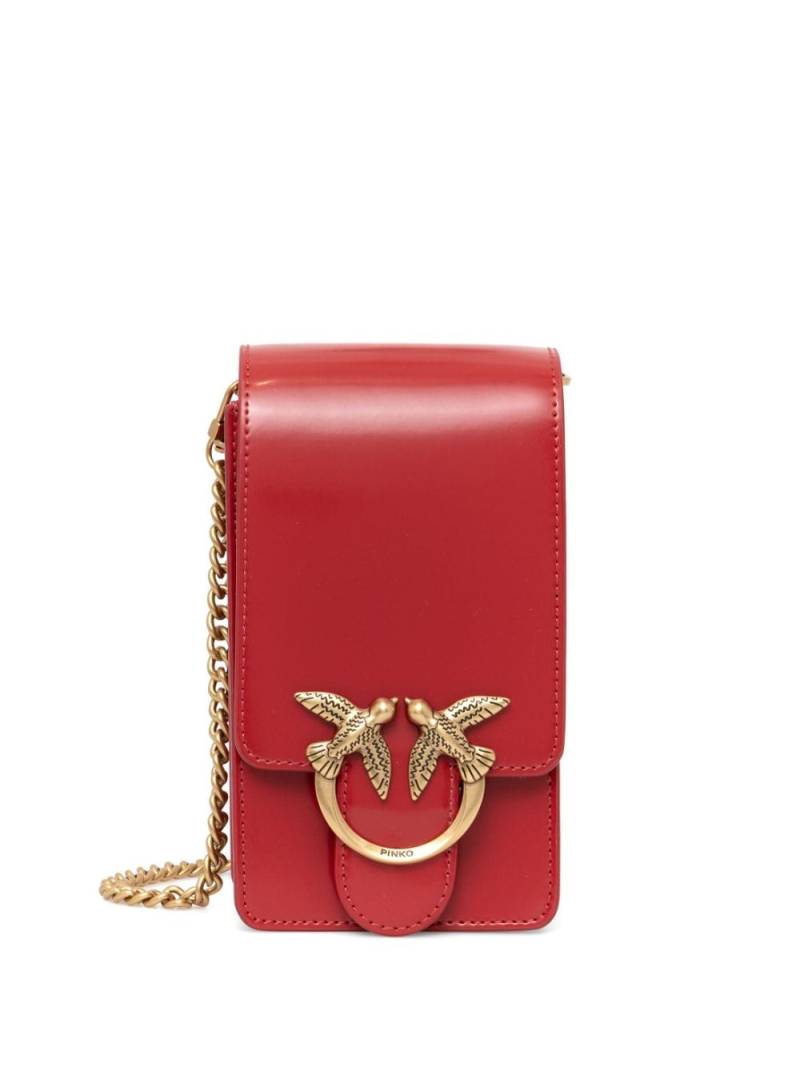 PINKO Logo-engraved cross body bag - Red von PINKO