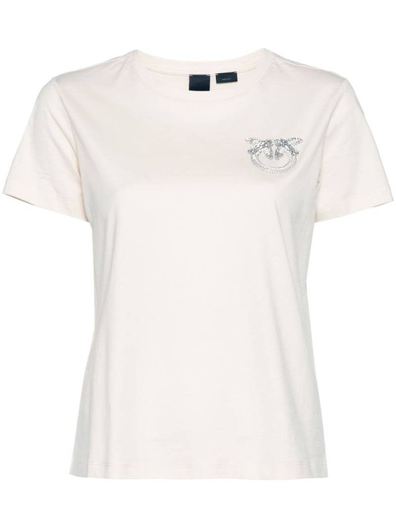 PINKO Love Birds-appliqué T-shirt - Neutrals von PINKO