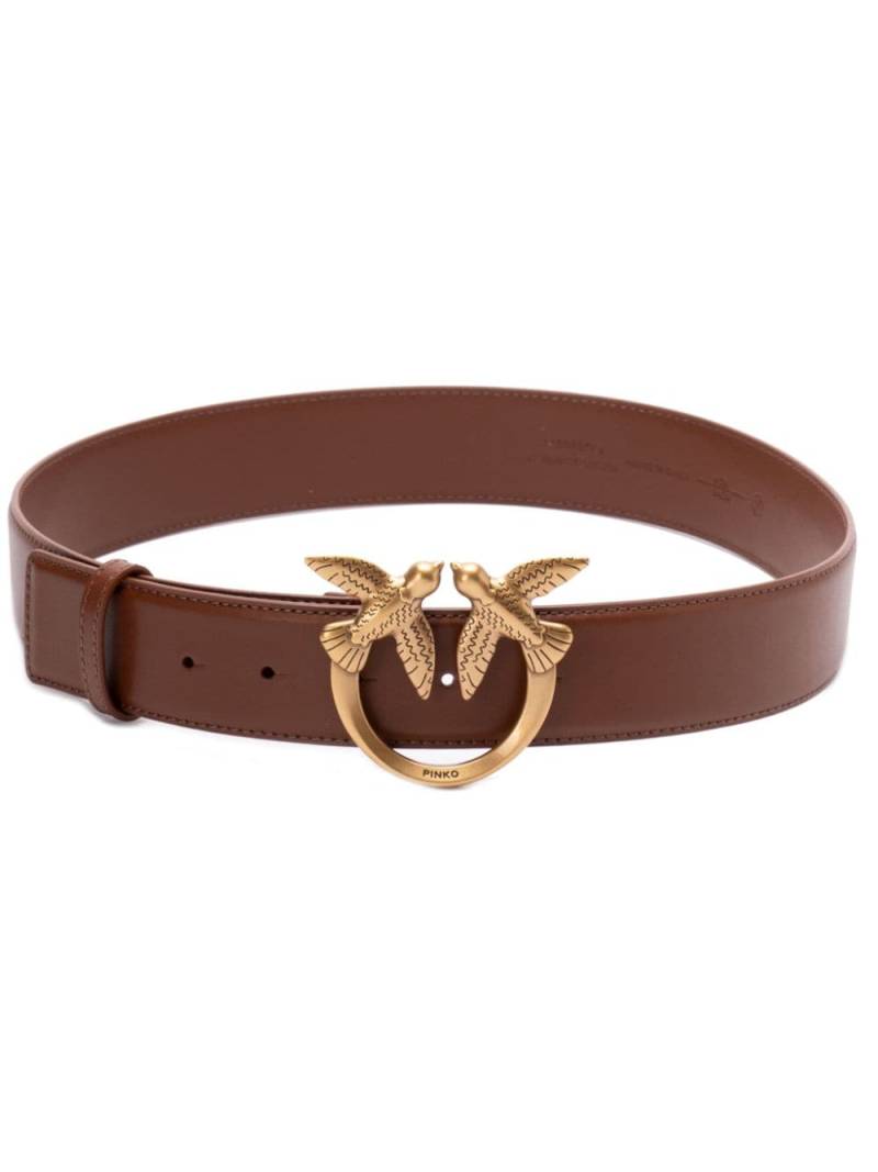 PINKO Love Birds buckle belt - Brown von PINKO