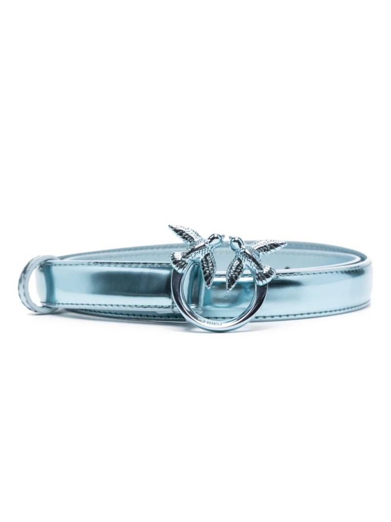 PINKO Love Birds-buckle leather belt - Blue von PINKO