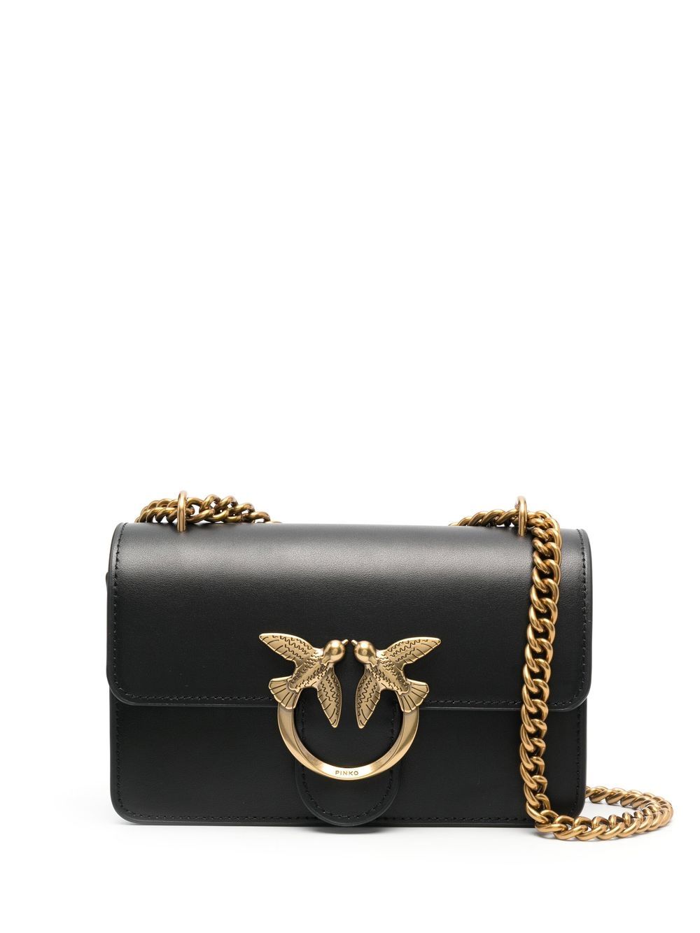 PINKO Love-Birds calf-leather shoulder bag - Black von PINKO