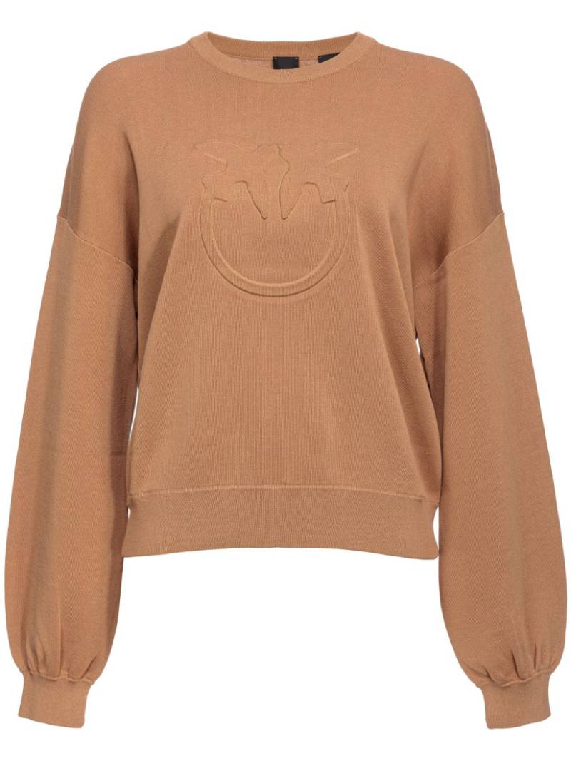 PINKO Love Birds-embossed sweatshirt - Neutrals von PINKO