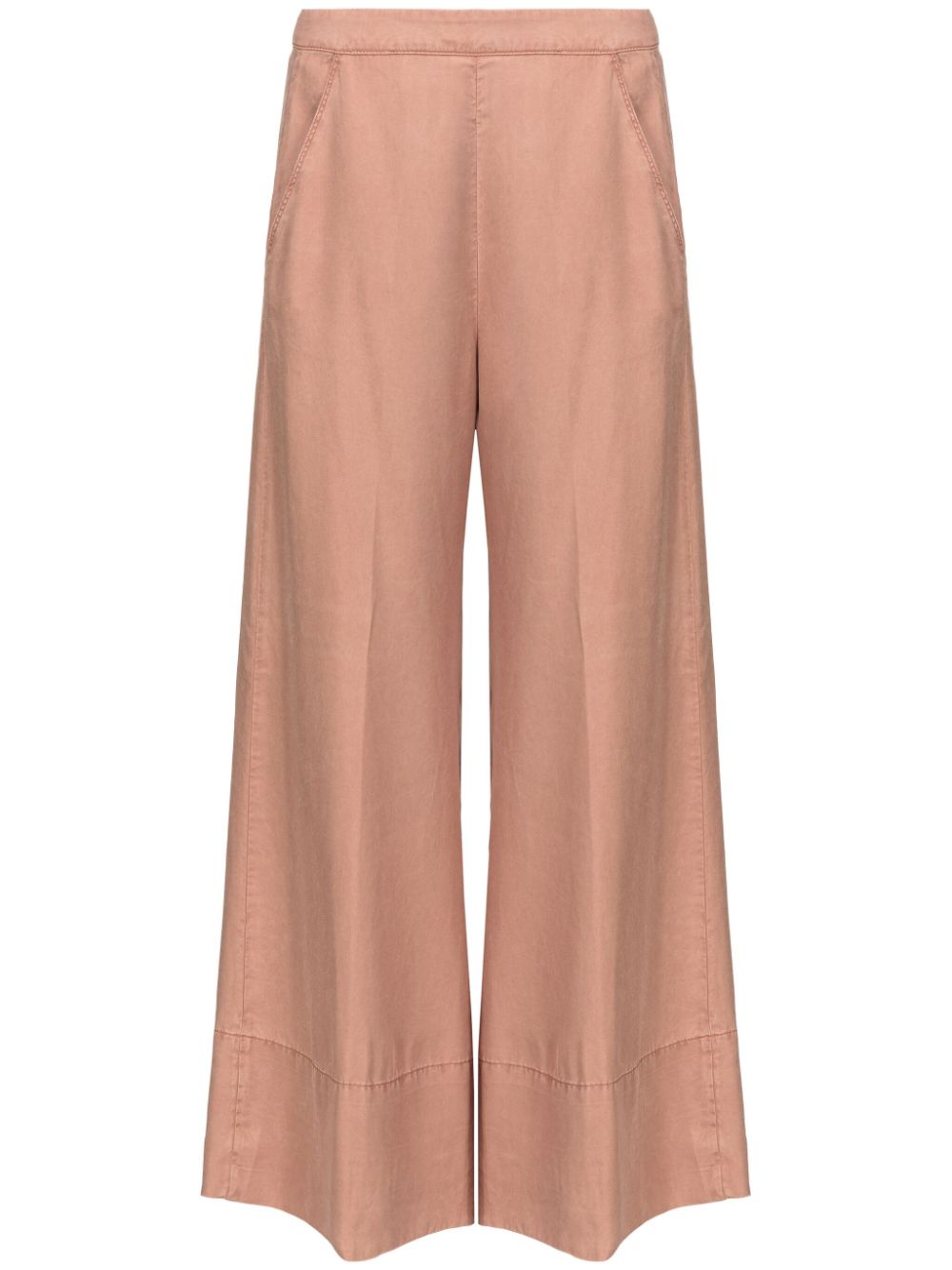 PINKO Love Birds-embroidered washed wide-leg trousers - Neutrals von PINKO