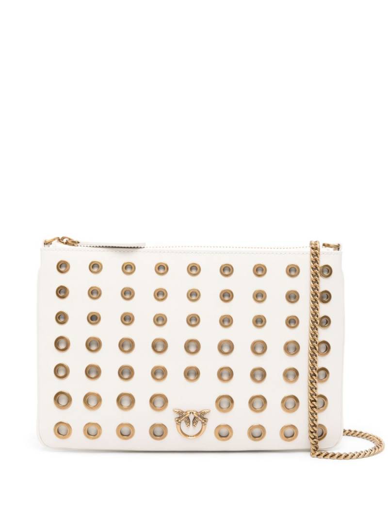 PINKO Love Birds leather crossbody bag - White von PINKO