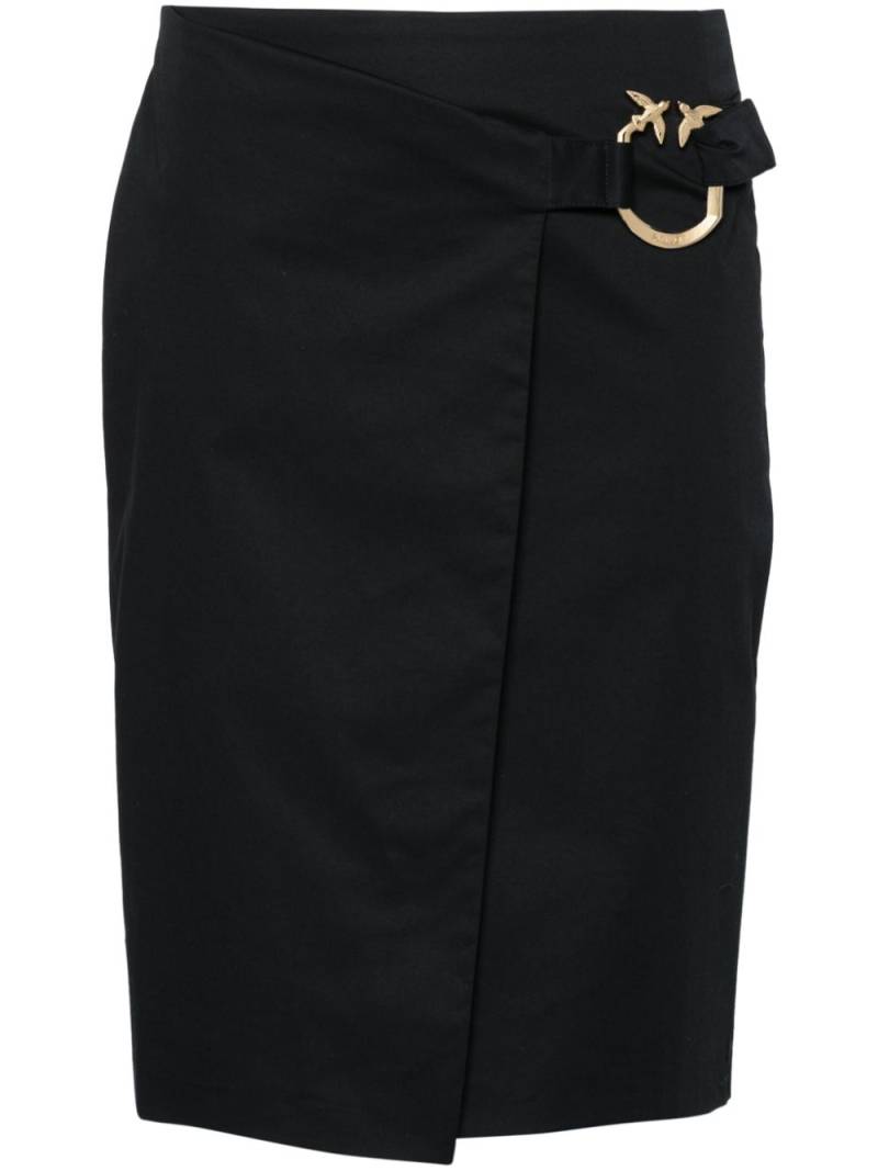 PINKO Love Birds satin midi skirt - Black von PINKO