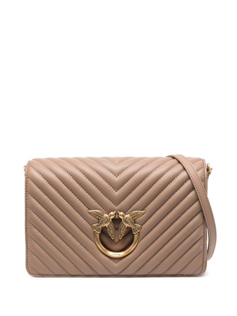 PINKO Love Click Classic leather bag - Neutrals von PINKO