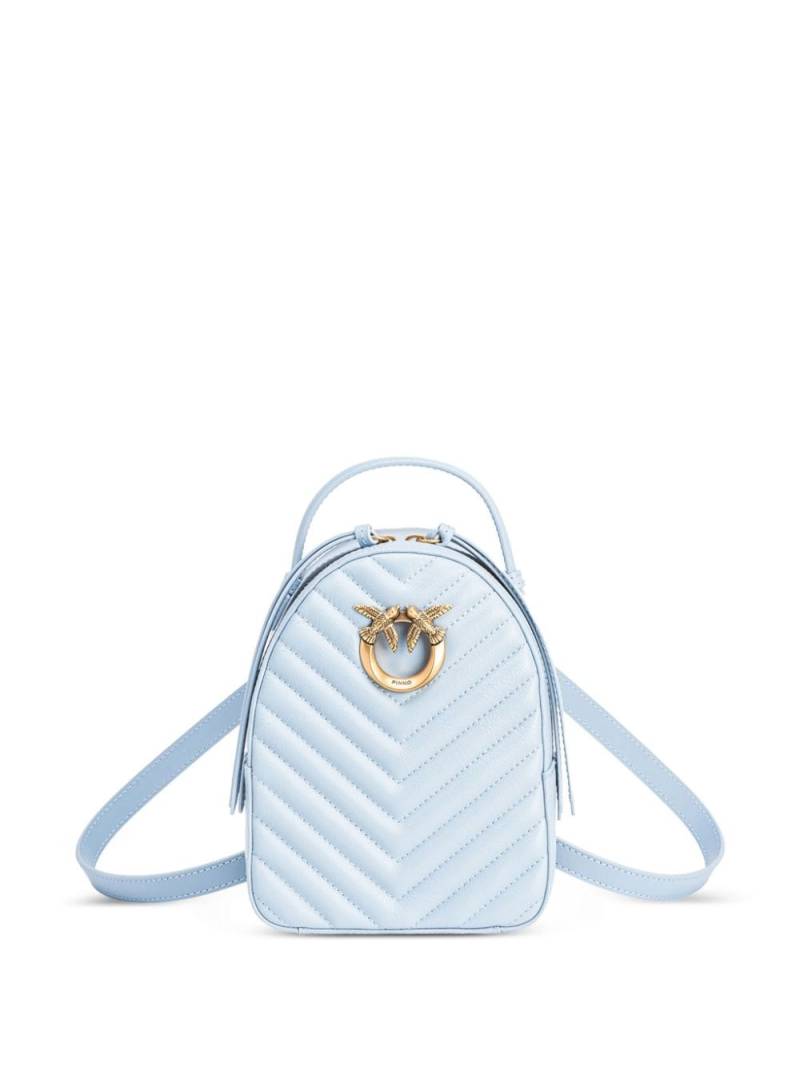 PINKO Love Click leather backpack - Blue von PINKO