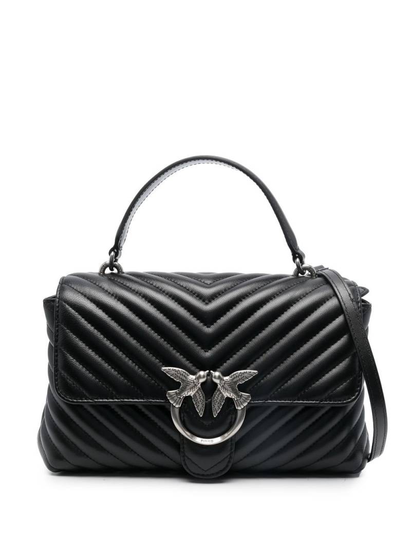 PINKO Love Lady chevron-quilted tote bag - Black von PINKO