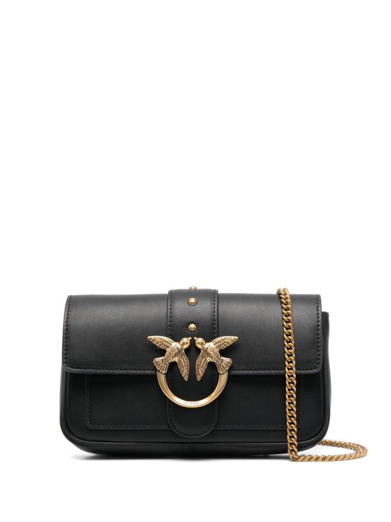 PINKO Love One Pocket leather crossbody bag - Black von PINKO