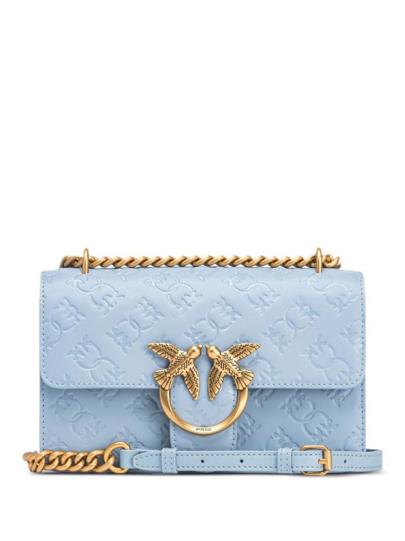 PINKO Love One monogram-debossed mini bag - Blue von PINKO