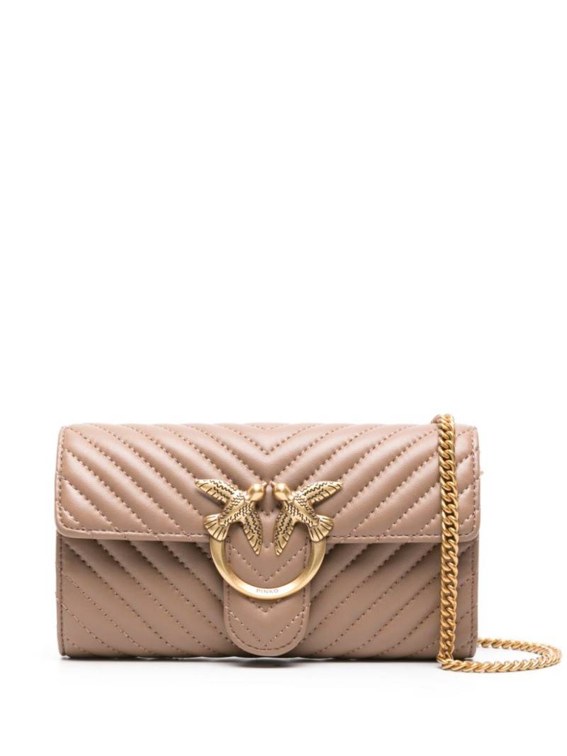 PINKO Love One quilted crossbody bag - Brown von PINKO