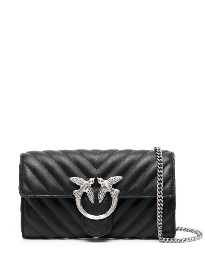 PINKO Love One quilted wallet-on-chain - Black von PINKO