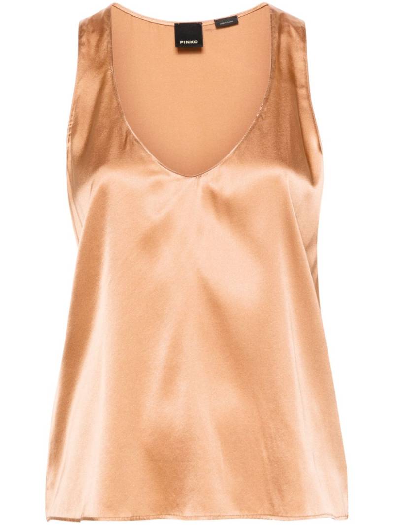 PINKO Marzemino silk-blend tank top - Brown von PINKO