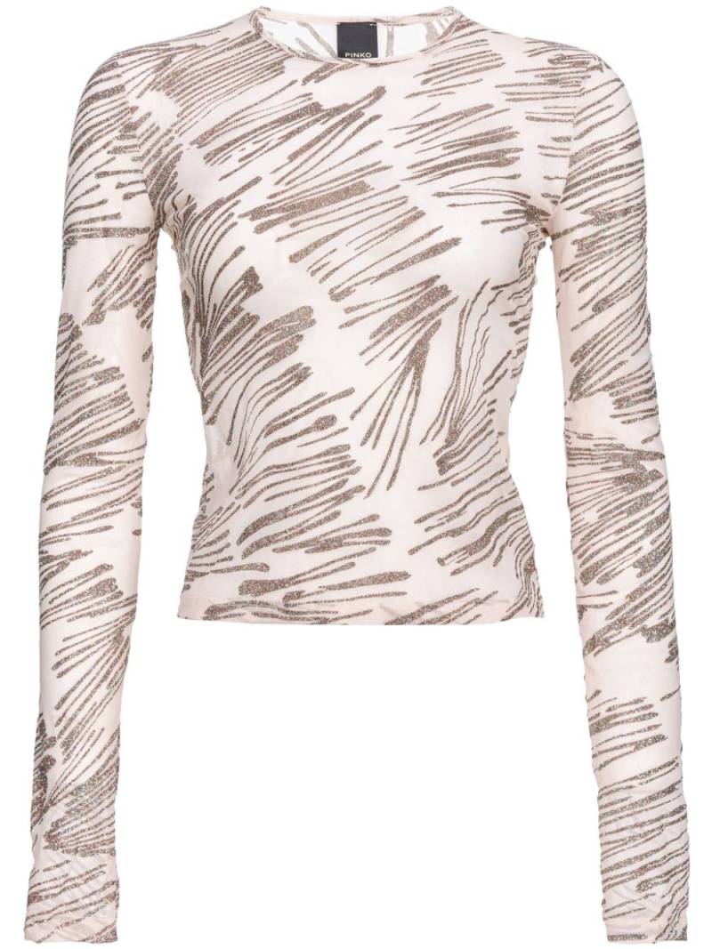 PINKO Moneta glitter-embellished T-shirt - Neutrals von PINKO