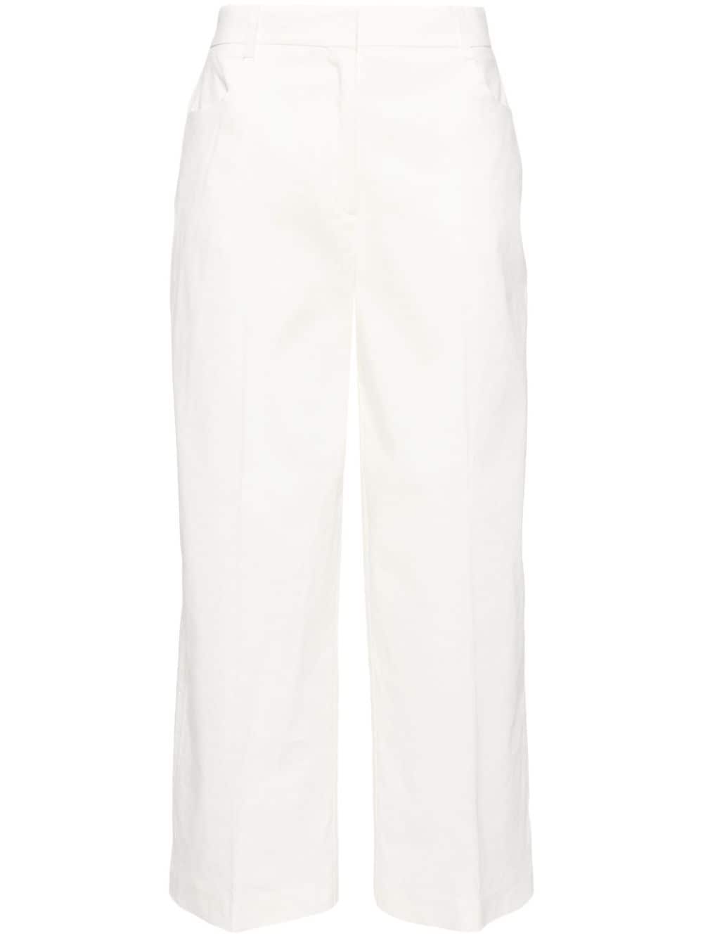 PINKO Protesilao linen blend cropped trousers - White von PINKO