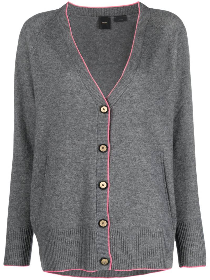 PINKO V-neck wool-cashmere cardigan - Grey von PINKO