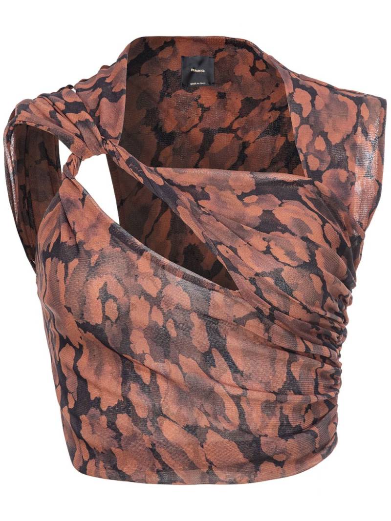 PINKO abstract-print cut-out top - Orange von PINKO