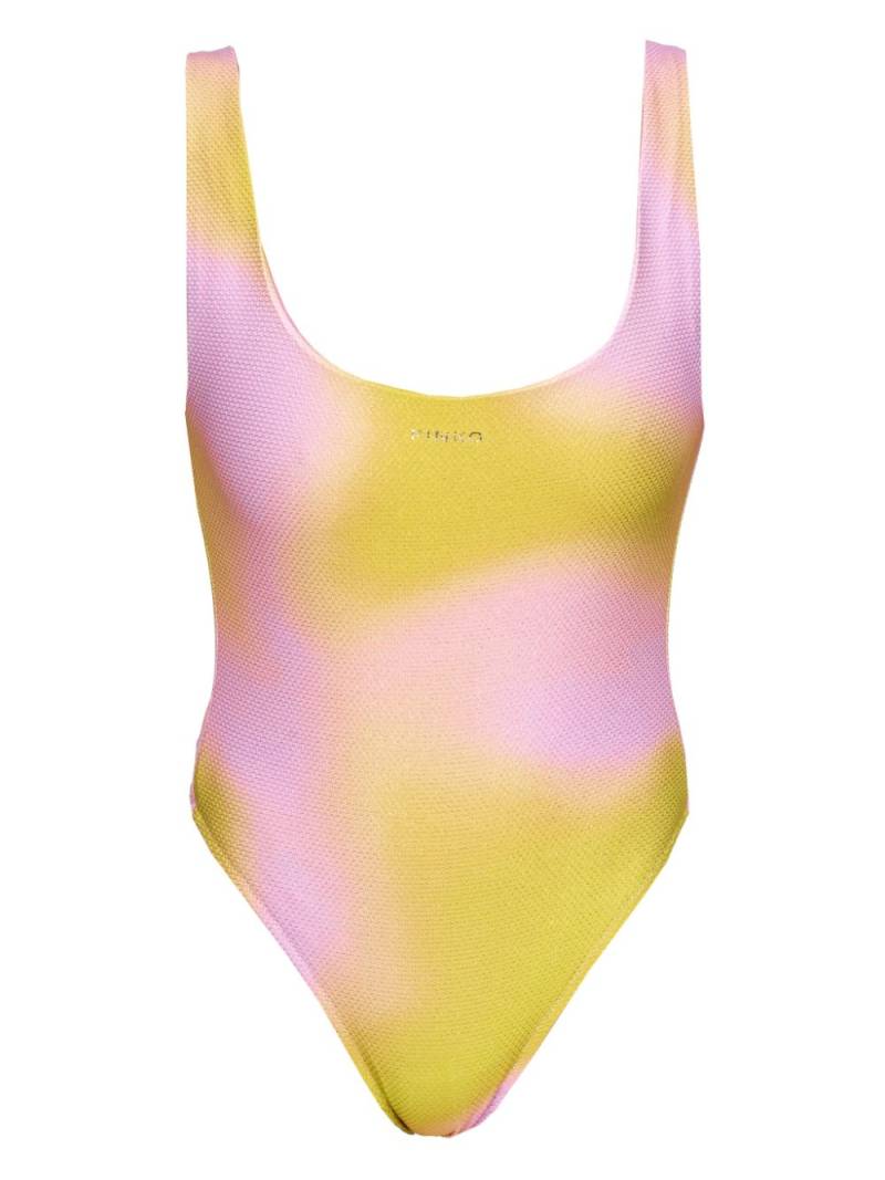 PINKO abstract-print high-cut swimsuit von PINKO