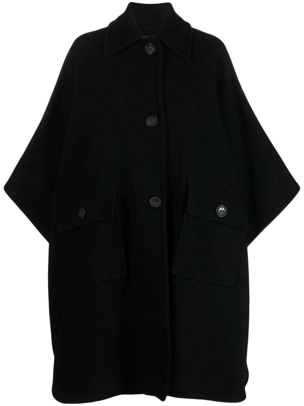PINKO batwing-sleeves wool-blend coat - Black von PINKO