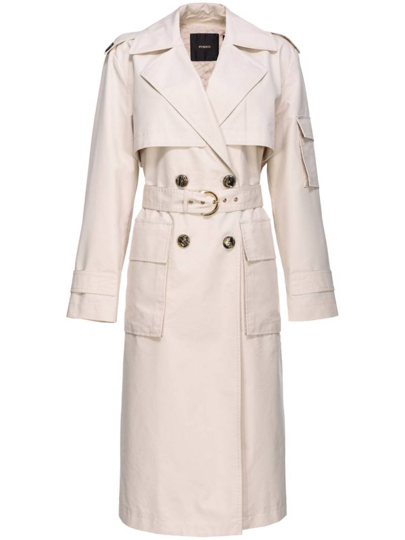 PINKO belted cotton-blend trench coat - Neutrals von PINKO