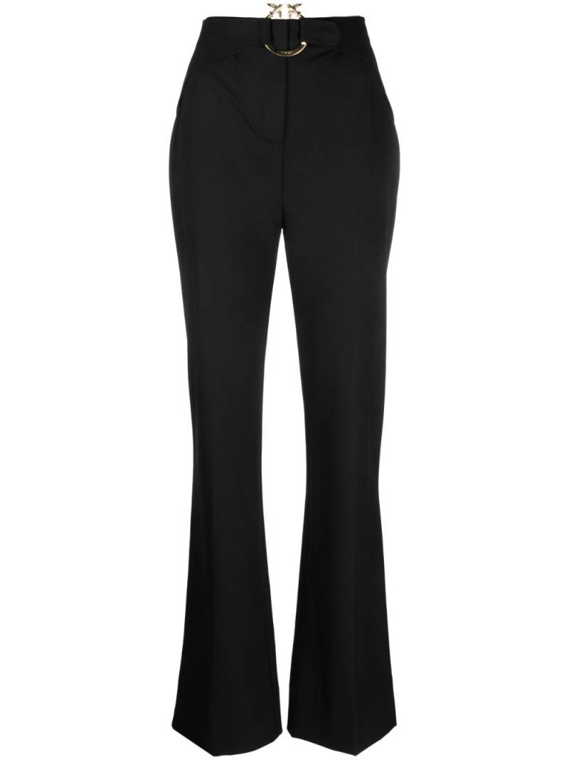 PINKO buckle-embellishment flared trousers - Black von PINKO