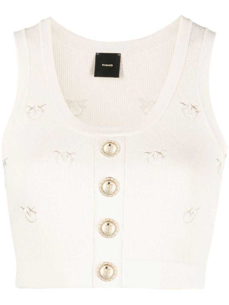 PINKO button-detail knitted top - Neutrals von PINKO