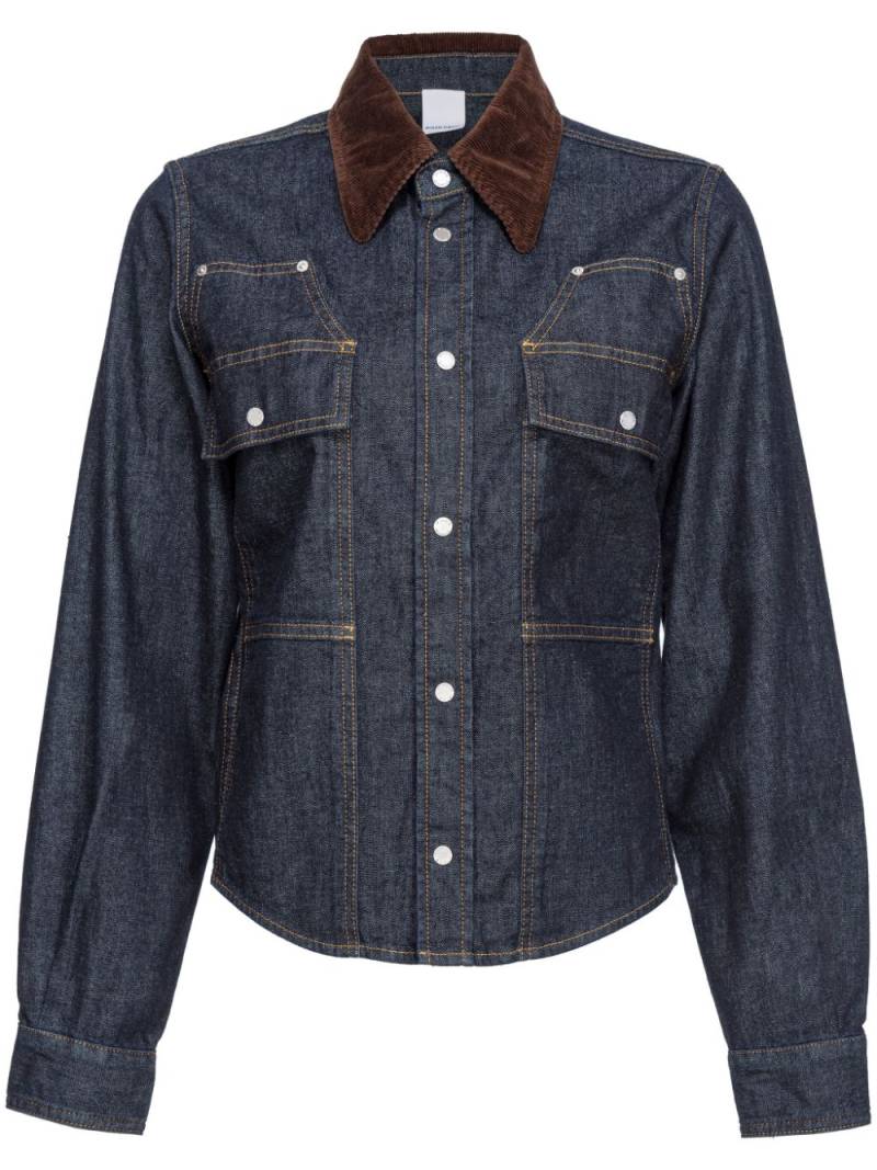 PINKO contrast-stitching denim shirt - Blue von PINKO