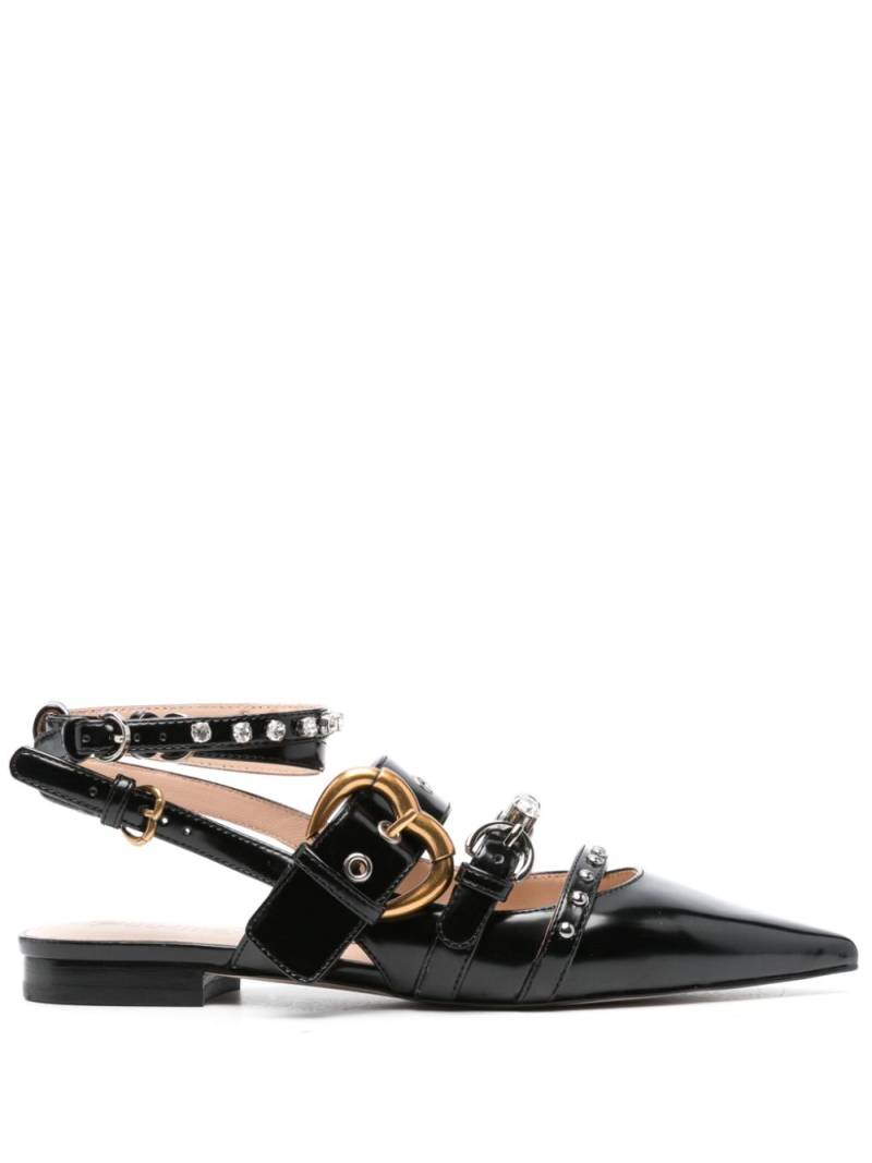 PINKO embellished leather ballerina shoes - Black von PINKO